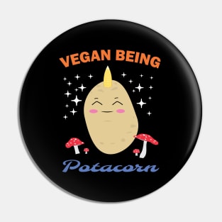 Vegan Being " Potacorn " Pin