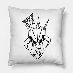 Dragon Head Line Art Pillow