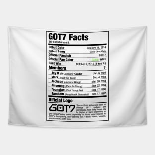 GOT7 Nutritional Facts Tapestry