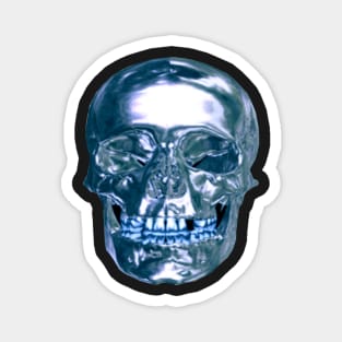 Blue Chrome Skull Magnet