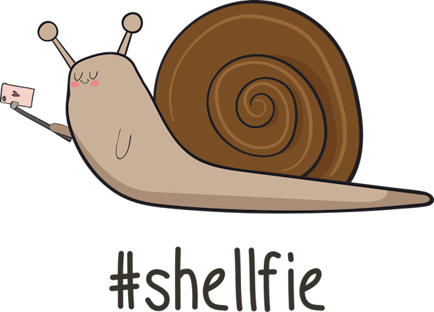 Shellfie- Cute Snail Selfie Gift Kids T-Shirt by Dreamy Panda Designs