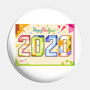 happy new years 2020 pop art Pin