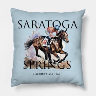 Saratoga Springs Horse Races Pillow