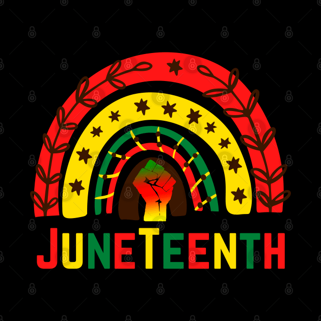 Boho Rainbow Fist Juneteenth, Cute African American Pride Gift by JustBeSatisfied