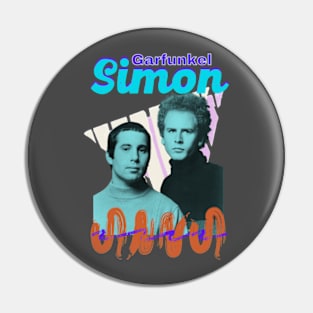 Simon & Garfunkel  folk rock duo art 90s Pin