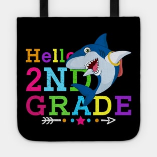 Shark Hello 2nd Grade Tshirt Teachers Kids Back to school Gifts Tote