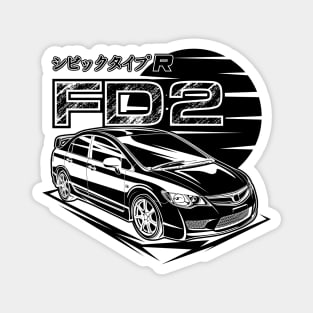 Civic FD2 Type R - Black Print Magnet