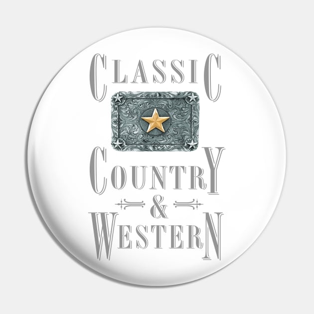 Gold Star - Classic Country and Western Belt Buckles Pin by PLAYDIGITAL2020