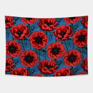 Red anemone garden Tapestry