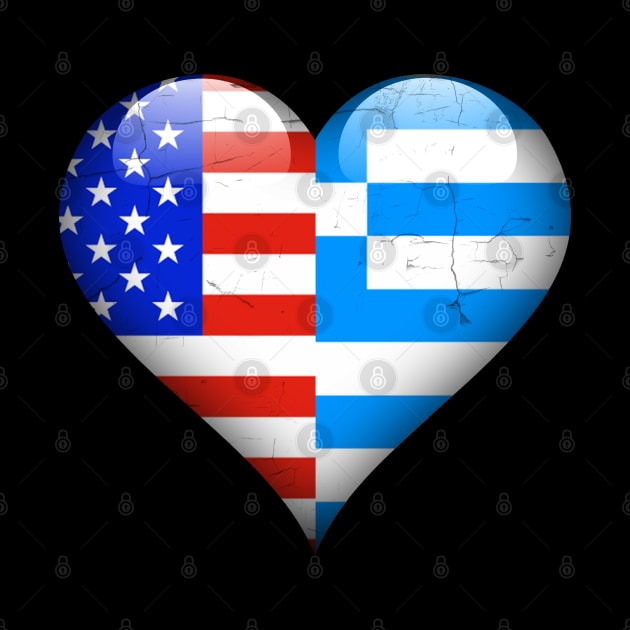 Half American Half Greek - Gift for Greek From Greece by Country Flags