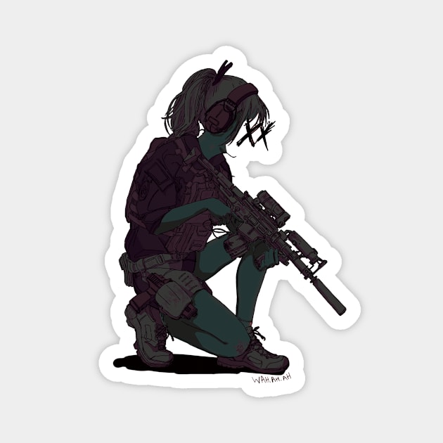 Gun girl Magnet by wah.ah.ah