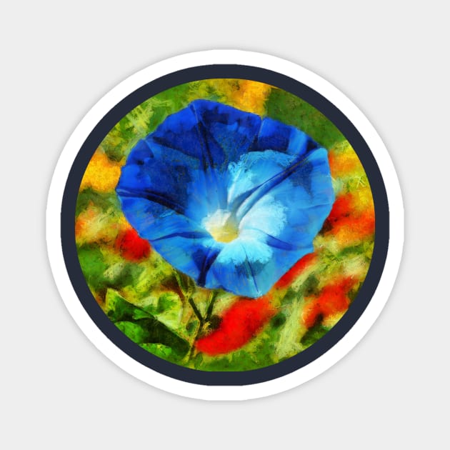 Heavenly Blue Morning Glory Flower to Brighten Your Mood Magnet by scotch