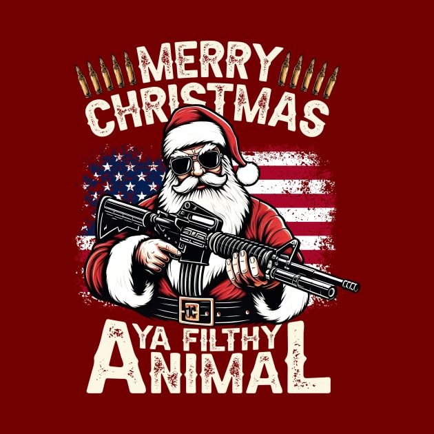 Funny Merry Christmas Ya Filthy Animal ,Christmas shirt ,Winter sign ,Holiday quote ,Retro Christmas cut file by Nichole Joan Fransis Pringle