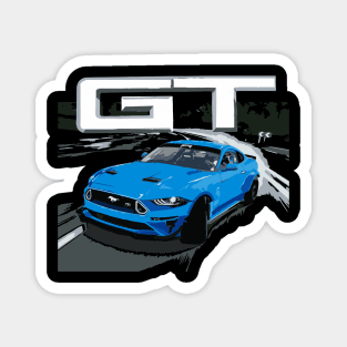 GT Mustang Grabber Blue Drift Burn Out Magnet