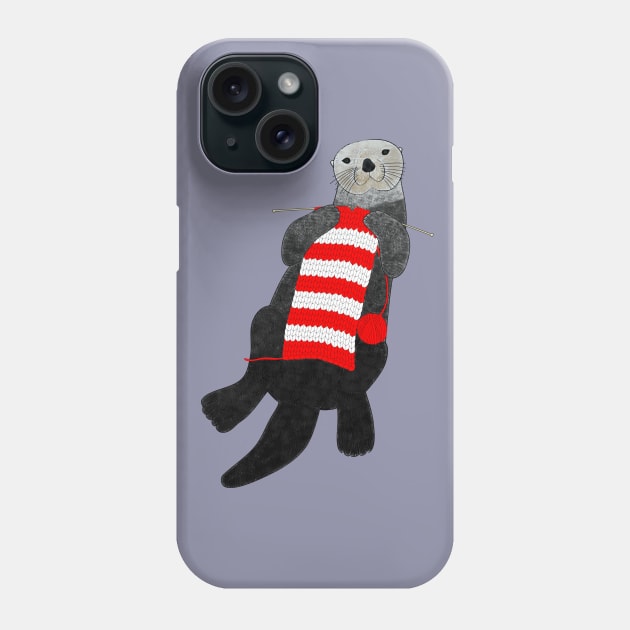 Knitting sea otter Phone Case by SnailAndCo