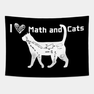 I love math and cats Tapestry