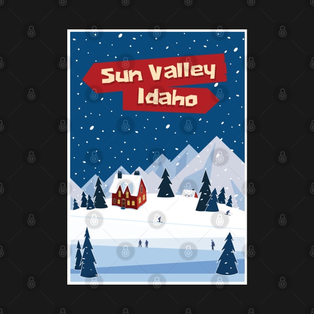 Sun Valley, Idaho,Ski Poster by BokeeLee