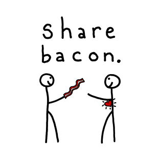 Stick Figures Share BACON T-Shirt