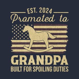 Promoted to Grandpa Let The Spoiling Begin EST 2024 T-Shirt