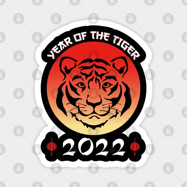 Chinese Zodiac Tiger 2022 - Cute Year of the Tiger Astrology Design Magnet by Printofi.com