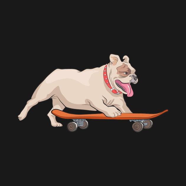 Funny Skateboarding Dog T-Shirt Gift by TeeLovely