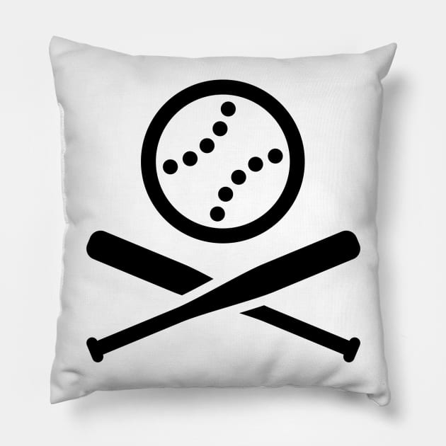 Baseball Softball Icon Pictogram (Black) Pillow by MrFaulbaum