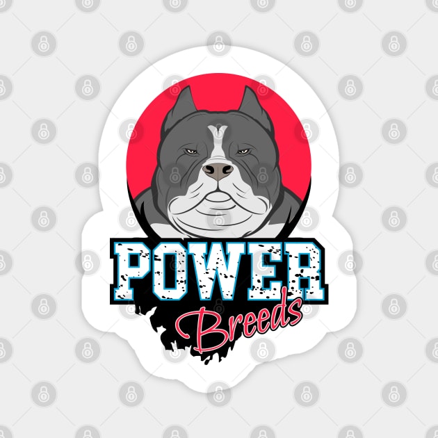 American Bully | Black White Power Breeds Magnet by VISUALUV