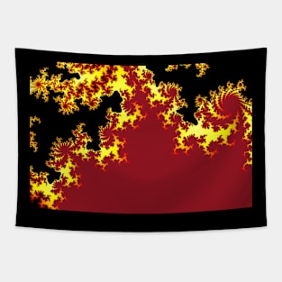 Mandelbrot Fractal 8 red black yellow Tapestry