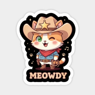Meowdy Cat Cowboy Western Humor Magnet