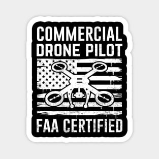 Commercial Drone Pilot USA American Flag Magnet