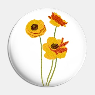 Yellow Ranunculus in Colorist style Pin