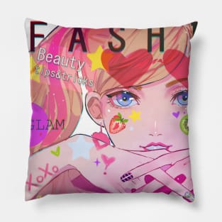 Anime Girl Beauty Tips Pillow