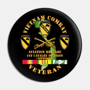 Vietnam Combat Cavalry Veteran w  Aviation Brigade - 1st Cav Div Pin