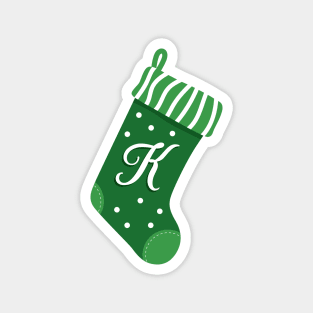 Christmas Stocking with the Letter K Magnet