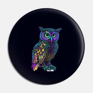 Holographic colorful  cute owl Pin