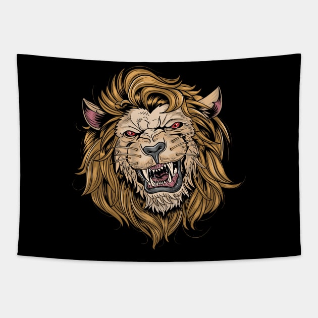 Wild Lion King ! Tapestry by Corgi World