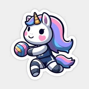 Volleyball Unicorn Olympics 🏐🦄 - Spike Some Cuteness! Magnet