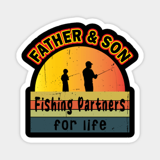 Father And Son Fishing Partners For Life Magnet