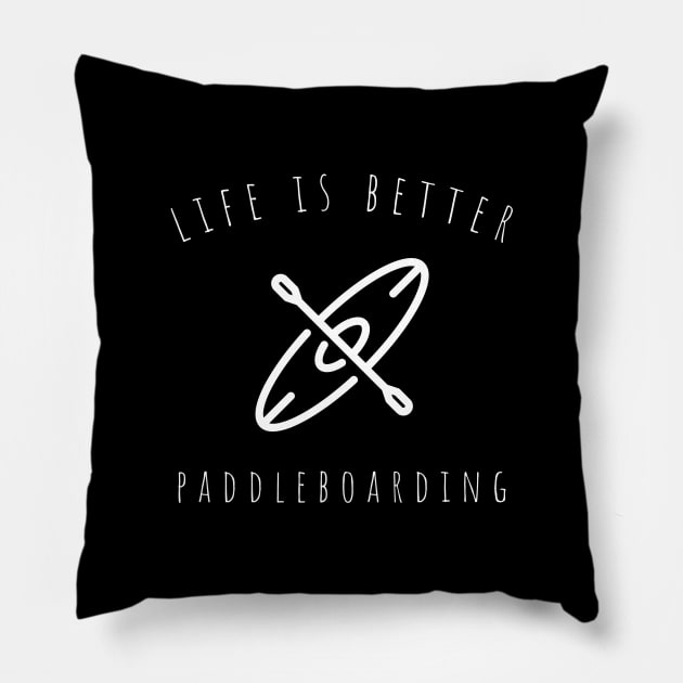 life is better paddleboarding Pillow by juinwonderland 41