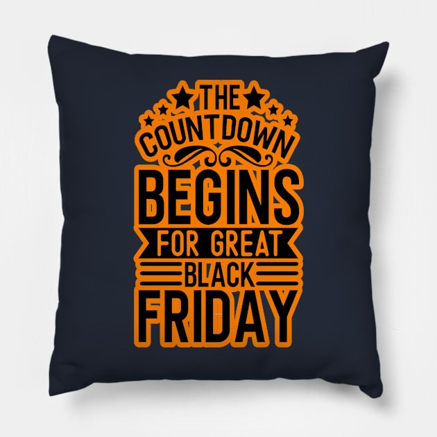 black friday, orange and black friday Pillow by Lebihanto