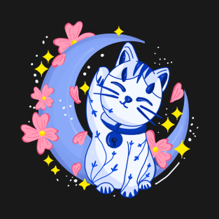 Maneki Neko Moon T-Shirt