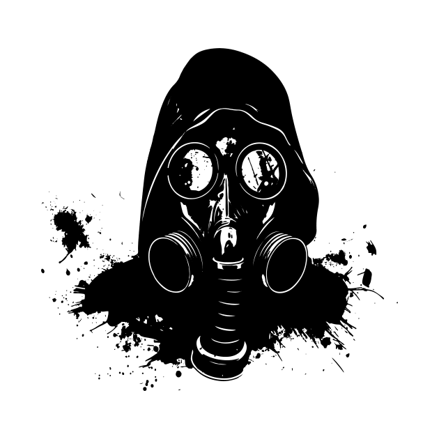 gas mask gasmask hooded man by StepInSky