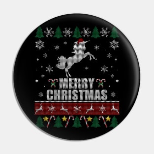 Santa Hat Unicorn Merry Christmas Pin