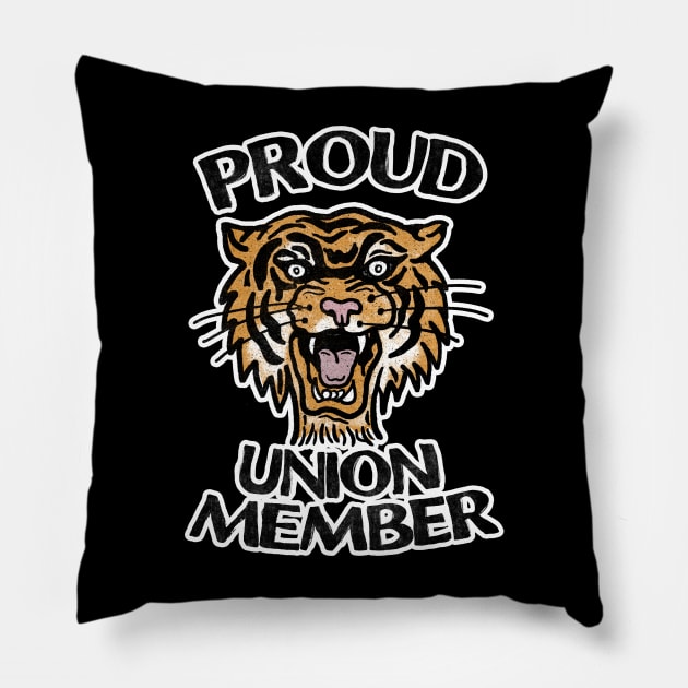 PROUD UNION MEMBER Pillow by TriciaRobinsonIllustration