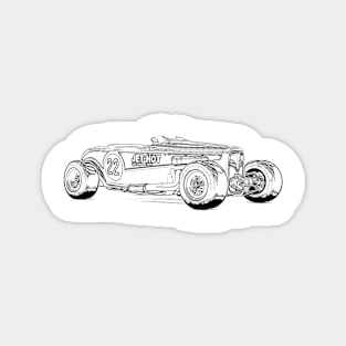 Ford Hot Rod Yellow Wireframe Magnet