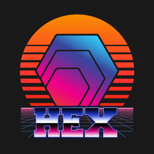 HEX Cryptocurrency Vintage Sunset Crypto T-Shirt