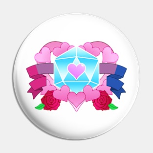 DiceHeart - Bi Banner, Light Blue Dice Pin