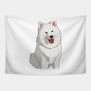 Cute Samoyed Drawing Tapestry