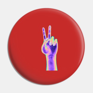 Peace Sign Hand Purple Pin