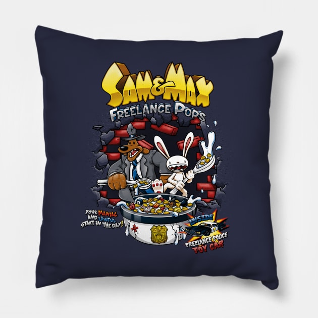 Sam & Max Freelance Pops Pillow by crula